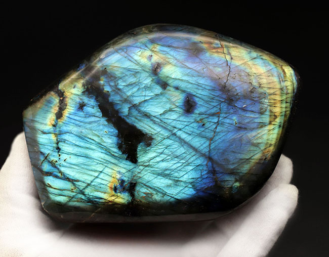 ブルーの濃淡が美しい!1キロを超える重さと大きさ。ハイクラス標本、ラブラドライト(Labradorite)(その9)
