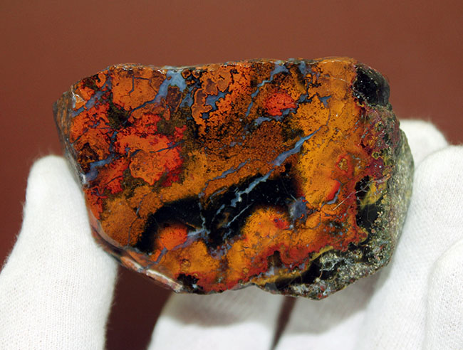 鮮やかな赤と複雑な模様で見るものを魅了するハンガリー産のメノウ(Agate)(その4)