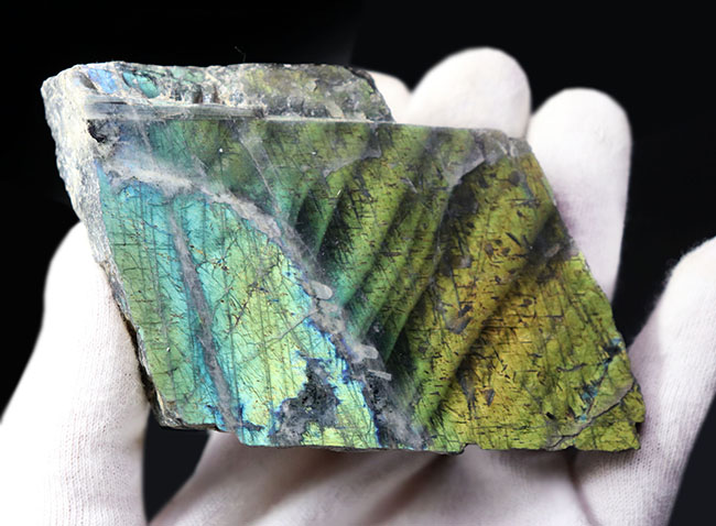 コレクター必見!由緒正しきラブラドル地方産の両面光りするラブラドライト(Labradorite)。ブルーのグラデーションにご注目ください(その5)