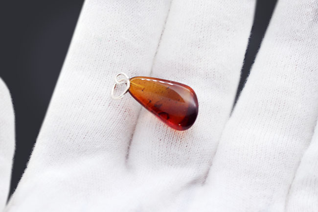 世界最古の宝石の一つ!4000万年前の針葉樹の樹液に起源をもつバルティックアンバーを使ったペンダントトップ(シルバーチェーン、高級ジュエリーケース付き。)バルト海産。(その5)