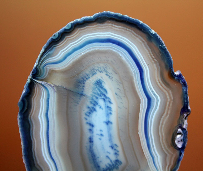 ブルーとグレーの組み合わせが爽やかな、鉱物ブラジル産縞メノウ(Agate)(その2)