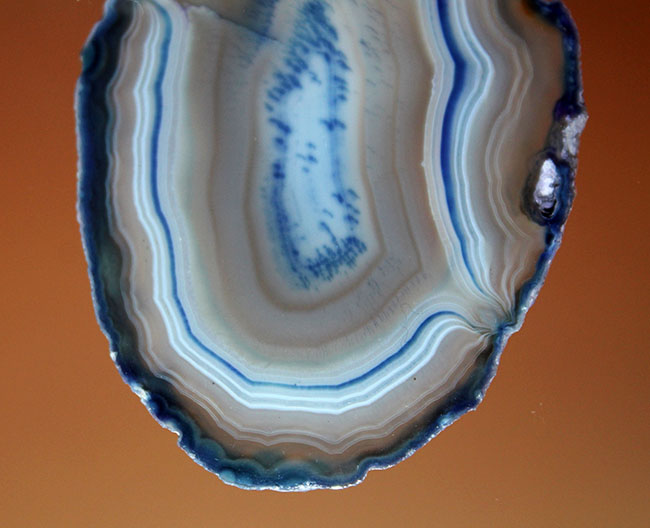 ブルーとグレーの組み合わせが爽やかな、鉱物ブラジル産縞メノウ(Agate)(その3)