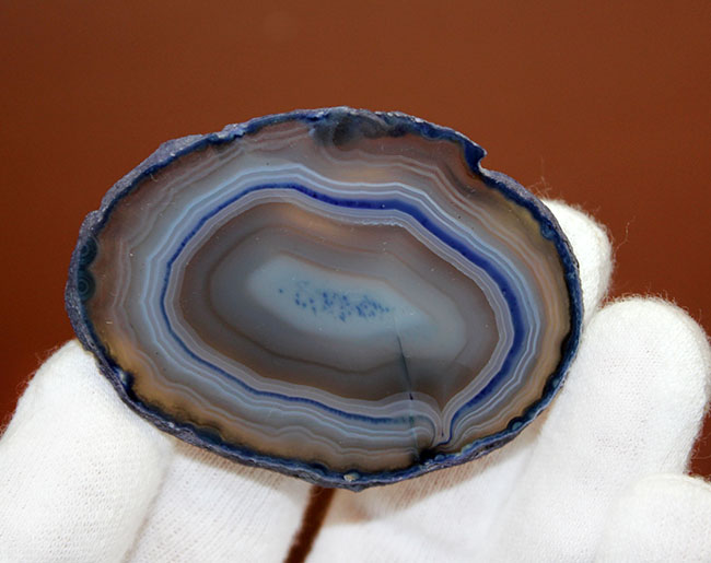 ブルーとグレーの組み合わせが爽やかな、鉱物ブラジル産縞メノウ（Agate）（その4）