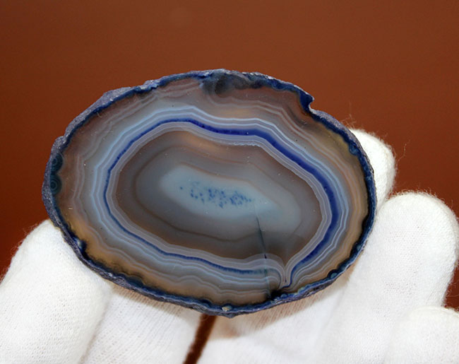 ブルーとグレーの組み合わせが爽やかな、鉱物ブラジル産縞メノウ(Agate)(その4)