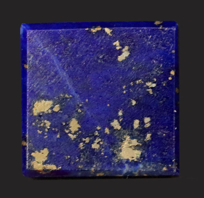名産地、アフガニスタン産の天然ラピスラズリ(Lapis lazuli)のスライス標本。レクタングルカット(その1)