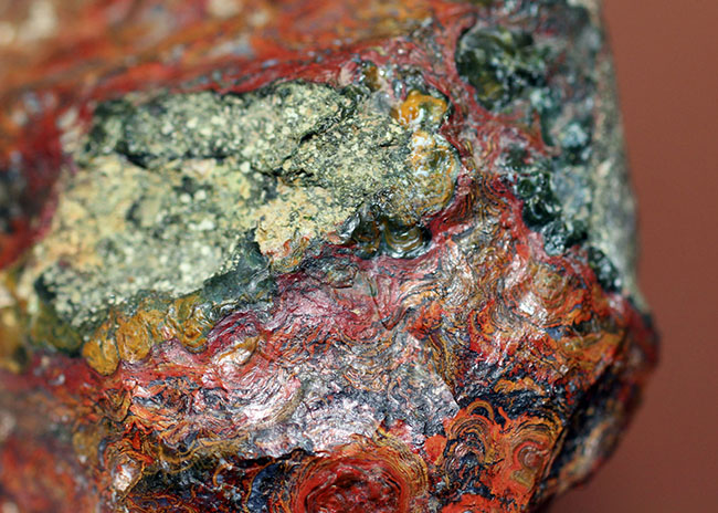 鮮やかな赤に目を奪われる、ストロマトライトを含むハンガリー産のメノウ(Agate)(その10)