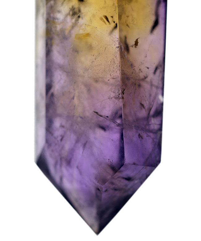 希少なボリビア産の天然アメトリン（Ametrine）。紫と黄の混じり合い方