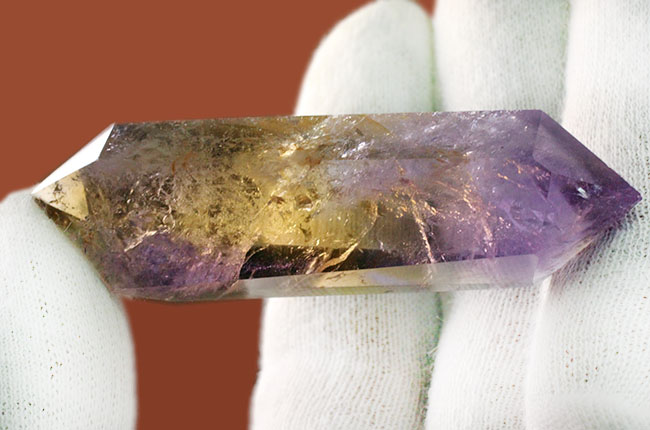 希少なボリビア産の天然アメトリン(Ametrine)。紫と黄の混じり合い方が絶妙。(その7)