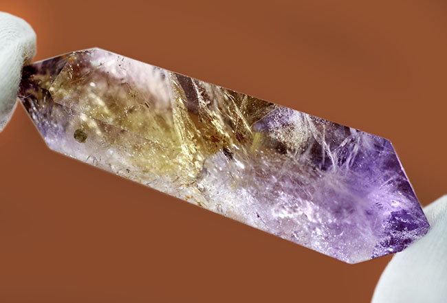 希少なボリビア産の天然アメトリン(Ametrine)。紫と黄の混じり合い方が絶妙。(その8)