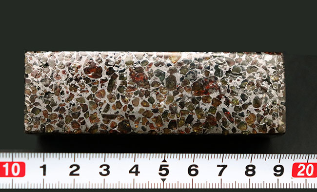 常識にとらわれないアンリアルなカッティング！この質量感、塊感！角柱でもやはり「世界で最も美しい隕石」の異名を体現し続ける、ケニア産の石鉄隕石、パラサイトのメガサイズ標本（その11）