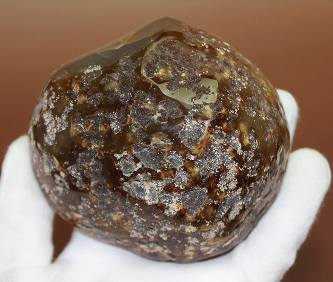 グレイッシュブルーが渋い、大きな岩石のボール。迫力のブラジル産メノウ（Agate）（その6）