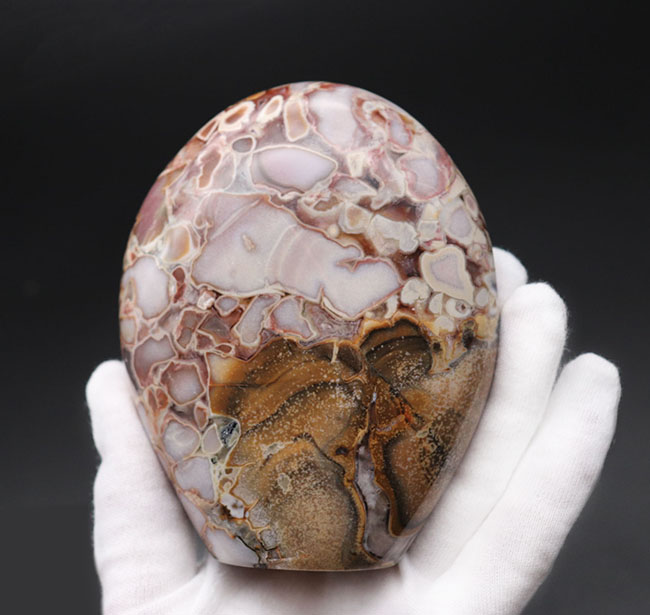 ホワイトスネーク！レアな配色、インテリアに溶け込む、人気鉱物、キングコブラジャスパー（Orbicular Jasper）（その6）