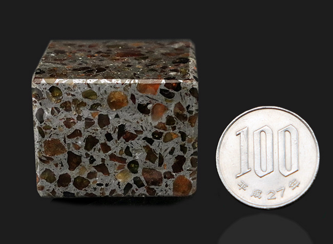 宇宙からの贈り物！贅沢なカッティング、直方体に仕上げられた重量感あふれる立派なパラサイト隕石（その7）