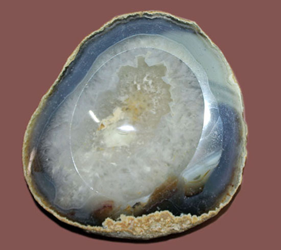 青×乳白色×透明の配色が柔らかい雰囲気を醸す、鉱物メノウ標本（Agate）（その1）