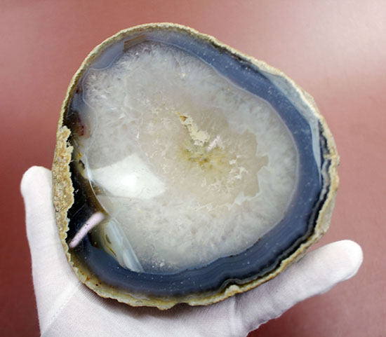 青×乳白色×透明の配色が柔らかい雰囲気を醸す、鉱物メノウ標本（Agate）（その2）