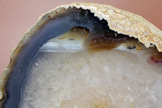 青×乳白色×透明の配色が柔らかい雰囲気を醸す、鉱物メノウ標本（Agate