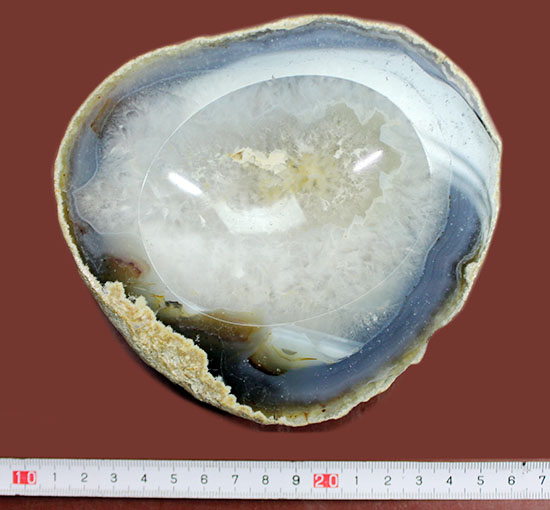 青×乳白色×透明の配色が柔らかい雰囲気を醸す、鉱物メノウ標本（Agate）（その9）