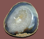 青×乳白色×透明の配色が柔らかい雰囲気を醸す、鉱物メノウ標本（Agate）