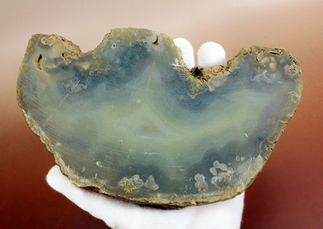 20センチ、1200グラムオーバー!美しいグレイッシュブルーを呈するブラジル産メノウ(Agate)(その4)
