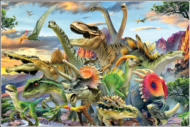 立体的！恐竜３Dジグソーパズル１５０ピース（本物化石１個つき、送料無料、ラッピング無料）（その1）