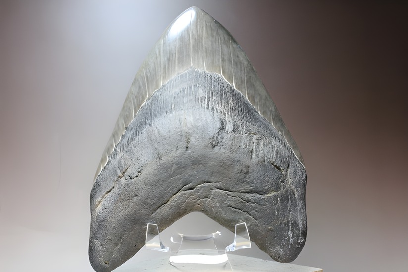 世界的モンスター。不世出のメガロドン歯化石。なんと17.4cm・・・ 海
