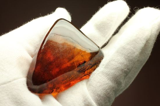 ユニーク三角形!形のよい、手のひらパルムサイズ琥珀 (その1)