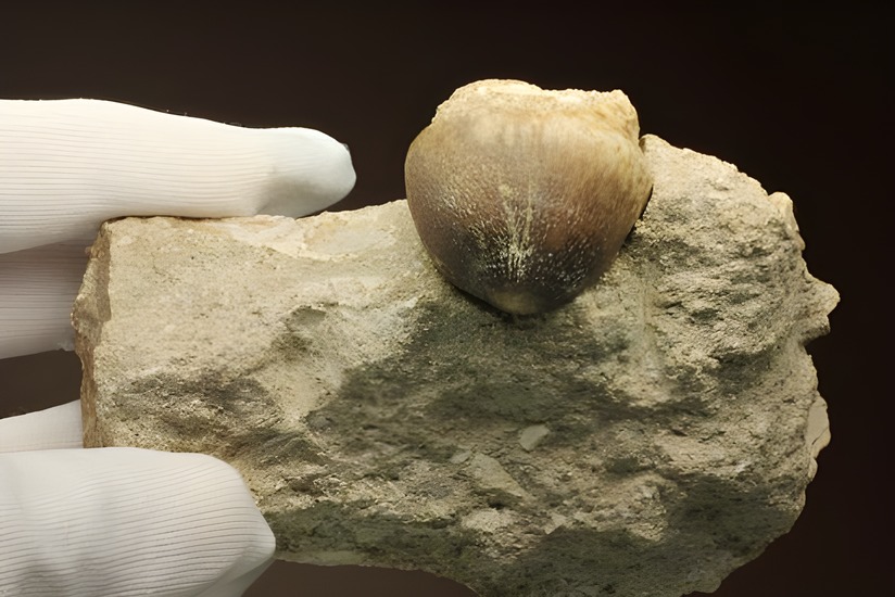 珍種！強烈個性派！モササウルスグロビデンス歯化石母岩付き(Globidens 