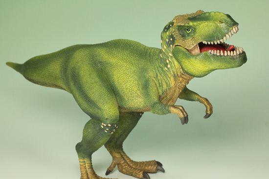 ティラノサウルス恐竜フィギュア（アゴ可動式）本物化石1個付き）（その12）