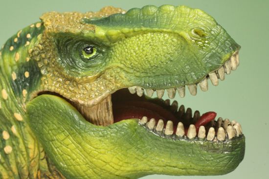 ティラノサウルス恐竜フィギュア（アゴ可動式）本物化石1個付き）（その17）