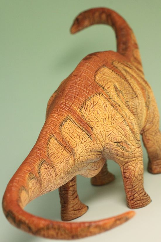 草食恐竜の代表格！アパトサウルス恐竜フィギュア（本物化石1個付き） / 【ot284】（その9）