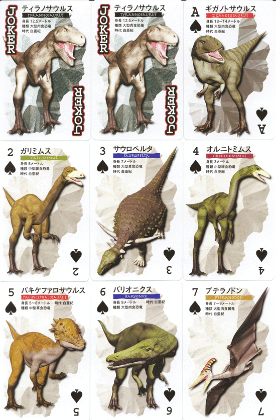 恐竜トランプ(+本物化石1個付き) ティラノサウルスをはじめ、全カード違う恐竜(その2)