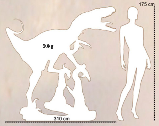 今にも襲ってきそうなデイノニクスの本格レプリカ/中生代白亜紀（その5）