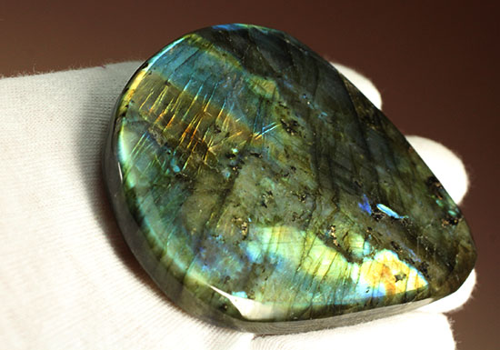 青×黄色の遊色現る！鉱物、ラブラドライト(Labradorite)（その10）