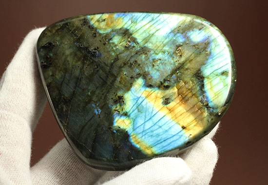 青×黄色の遊色現る！鉱物、ラブラドライト(Labradorite)（その8）