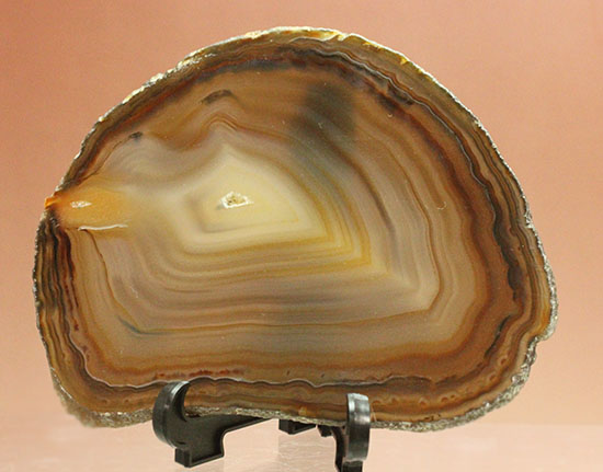 地球が生み出した縞模様です。メノウのスライス標本(Agate)（その7）