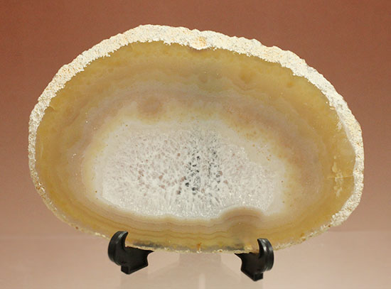 中央部がステンドグラスのように透き通ります!鉱物メノウ標本(Agate)(その2)