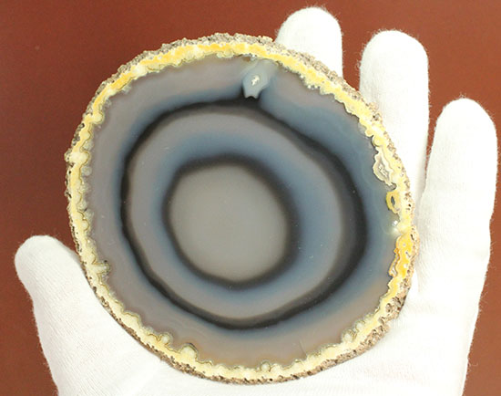 同心円状の構造がクッキリ！シャープな印象の鉱物メノウプレート(Agate)（その8）