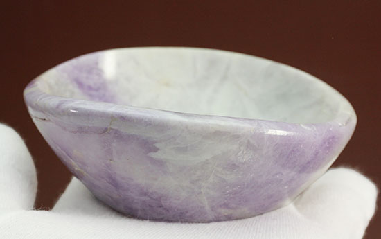 紫色のマーブル模様が気品高い、鉱物メノウ小鉢型（その7）