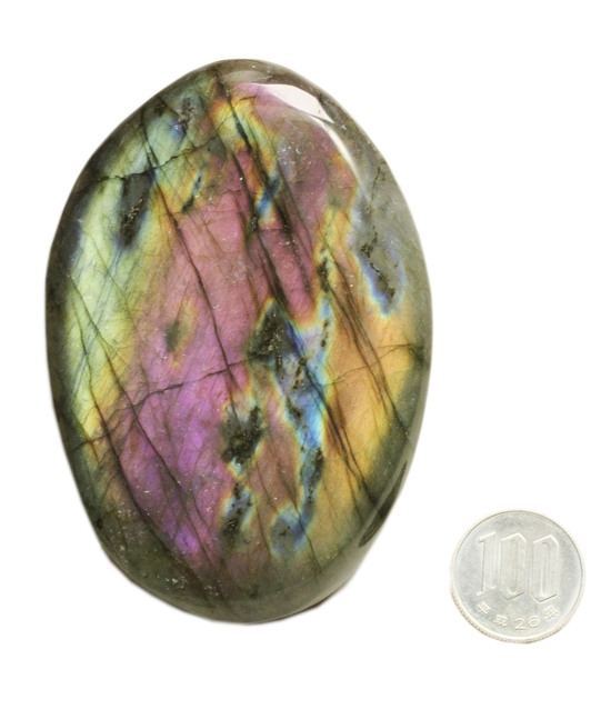 恐竜型　ラブラドライト 希少色、紫色を堪能できる、大きな鉱物ラブラドライト(Labradorite